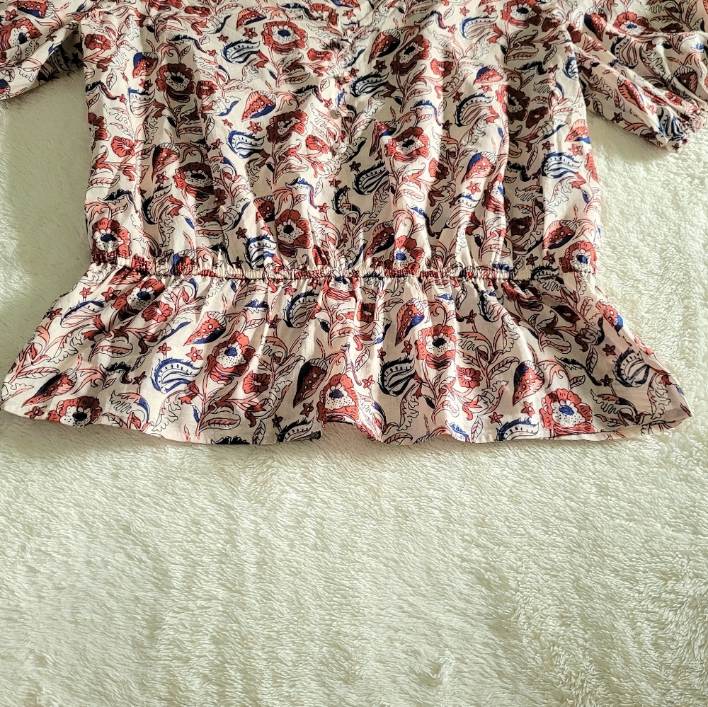 Banana🍌Republic Floral💐 Peplum Top - NWT - Picture 5 of 10